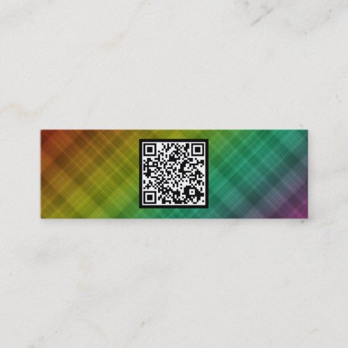 rainbow plaid QR code Business Cards