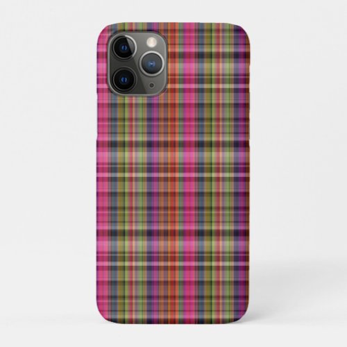 Rainbow Plaid Seamless Pattern iPhone 11 Pro Case