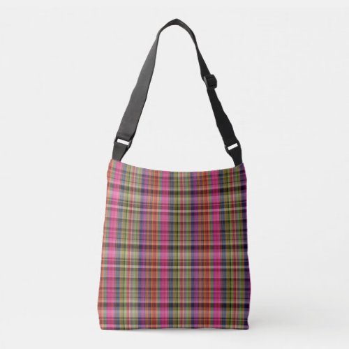 Rainbow Plaid Seamless Pattern Crossbody Bag
