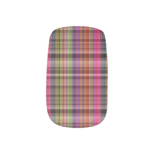 Rainbow Plaid Seamless Pattern Minx Nail Art