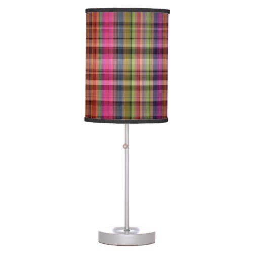 Rainbow Plaid Seamless Pattern Table Lamp