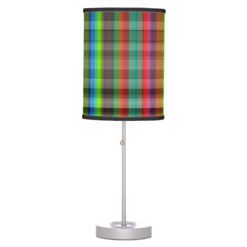 Rainbow plaid table lamp