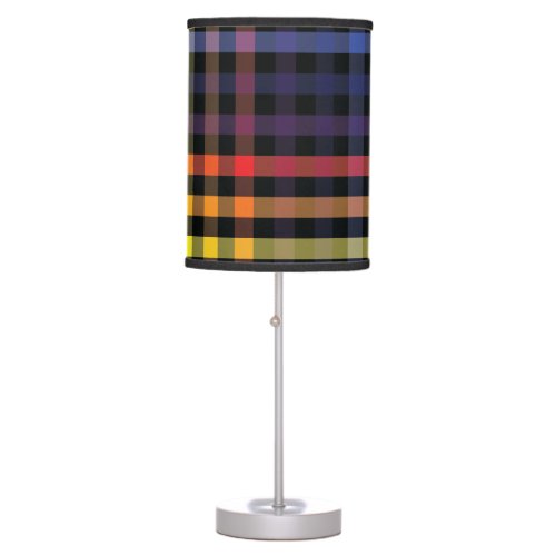 Rainbow Plaid Table Lamp