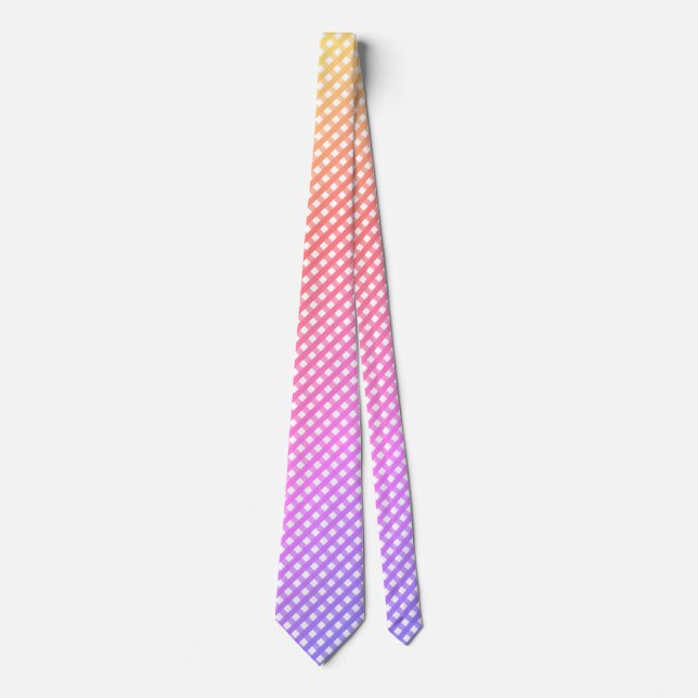 Rainbow Plaid Tie (Front)