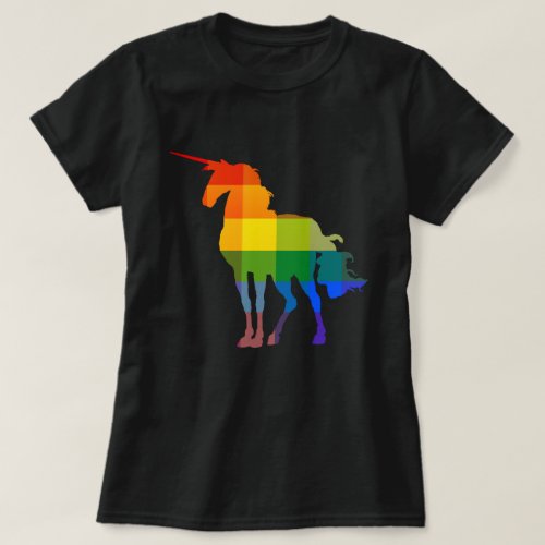 Rainbow Plaid Unicorn LGBTQ Pride T_Shirt