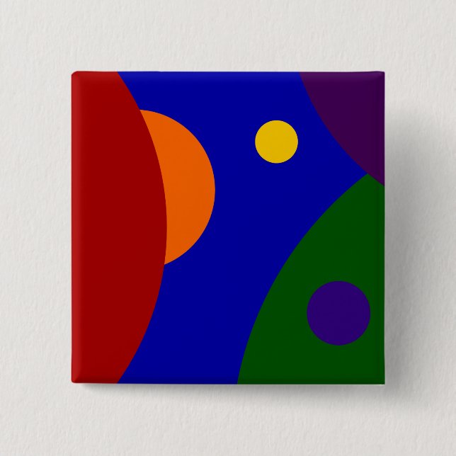 Rainbow Planets Pinback Button (Front)