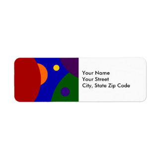 Rainbow Planets return address label