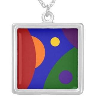 Rainbow Planets Silver Plated Necklace