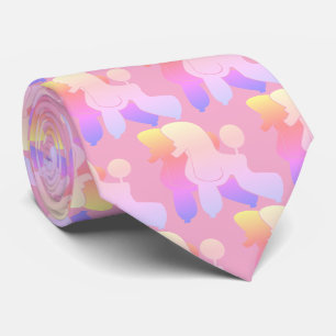 Rainbow Podel Dog graphical pattern Neck Tie