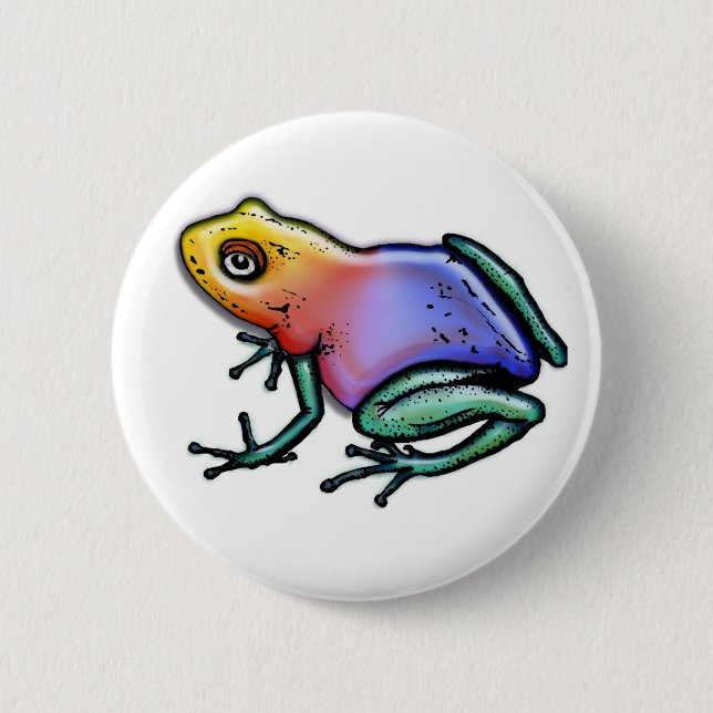 Rainbow Poison Dart Frog Button (Front)