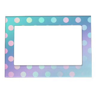 Rainbow Polka Dot Abstract Blur Magical Design Magnetic Frame