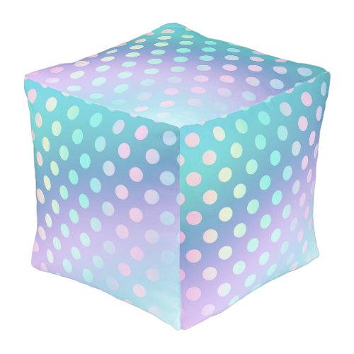 Rainbow Polka Dot Abstract Blur Magical Design Pouf