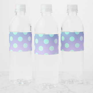 Rainbow Polka Dot Abstract Blur Magical Design Water Bottle Label
