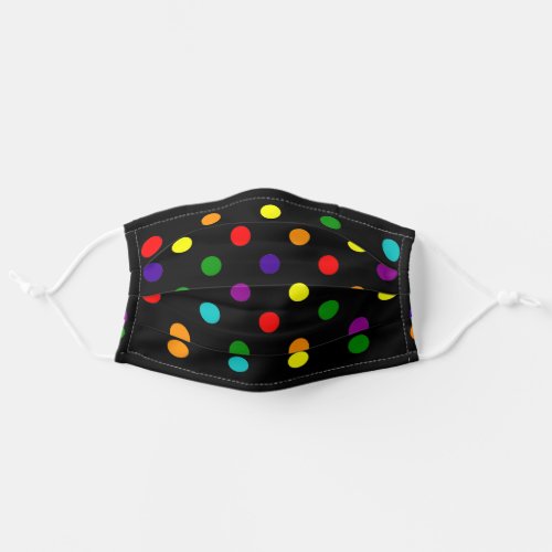 RAINBOW POLKA DOT ADULT CLOTH FACE MASK