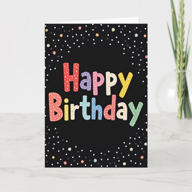 Rainbow Polka Dot Birthday Card (Front)