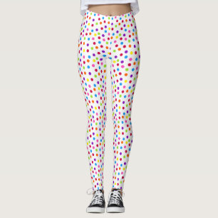 Rainbow Polka Dot Colorful Pattern Leggings