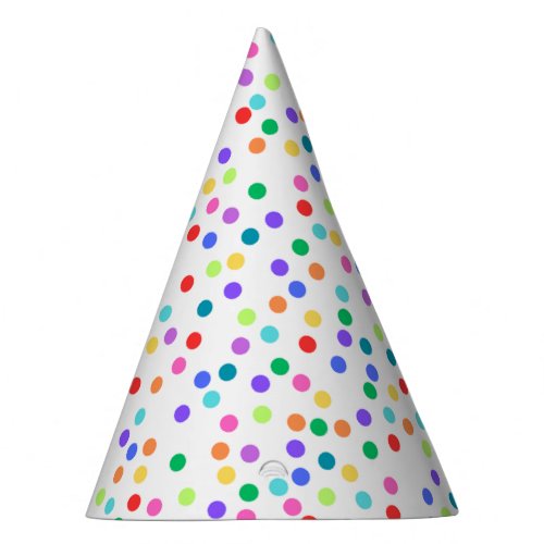 Rainbow Polka Dot Confetti Party Hats