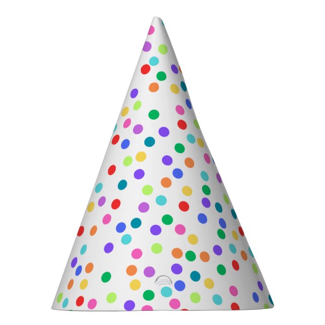 Rainbow Polka Dot Confetti Party Hats (Right)