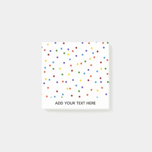 Rainbow Polka Dot Confetti Post_it Notes