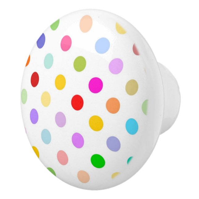 Rainbow Polka dot pattern Ceramic Knob (Right)
