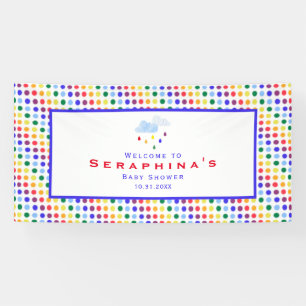 Rainbow Polka Dot Storm Baby Shower Banner