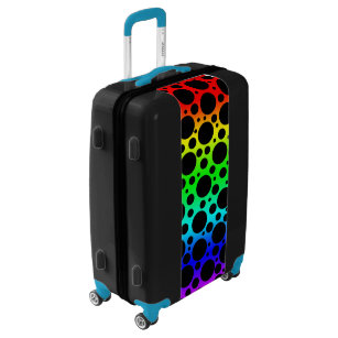 Rainbow Polka Dot Suitcase Luggage