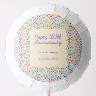 rainbow polka dots 20th anniversary purple orange  balloon