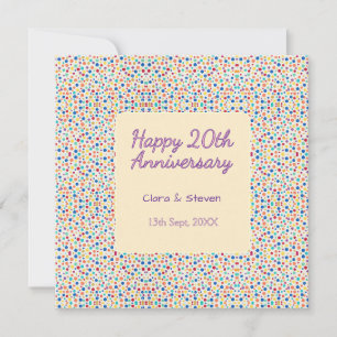rainbow polka dots 20th anniversary purple orange  holiday card