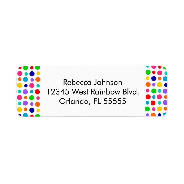 Rainbow Polka Dots Address Label (Front)
