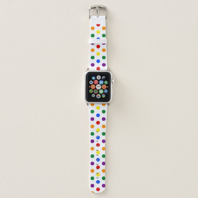 Rainbow Polka Dots Apple Watch Band (Front)