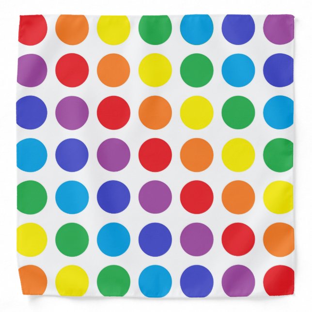 Rainbow Polka Dots Bandana (Front)
