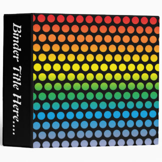 Rainbow Polka Dots Black - 2" Binder