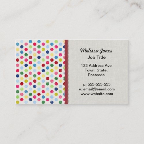 Rainbow polka dots business cards