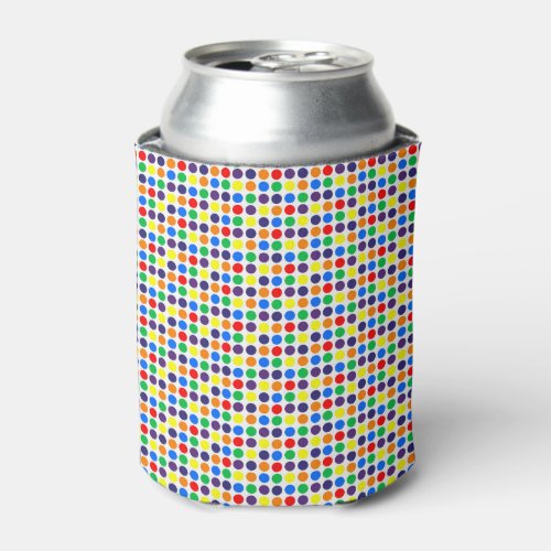 Rainbow Polka Dots Can Cooler