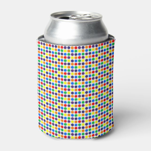 Rainbow Polka Dots Can Cooler (Can Front)