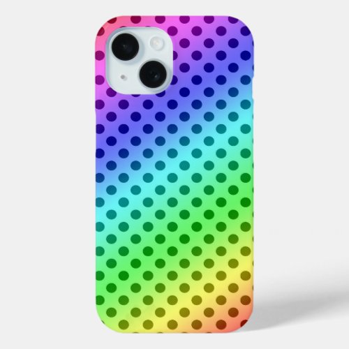 Rainbow Polka Dots iPhone 15 Case