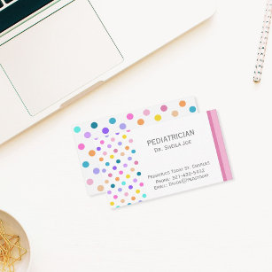 Rainbow Polka Dots Colorful Business Card