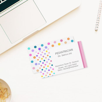 Rainbow Polka Dots Colorful Business Card by InkSpace at Zazzle