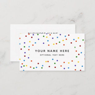 Rainbow Polka Dots Confetti Pattern Business Card