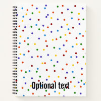 Rainbow Polka Dots Confetti Pattern Notebook
