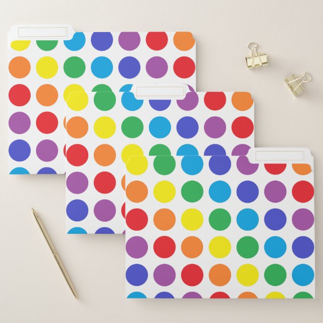 Rainbow Polka Dots File Folder (Set)