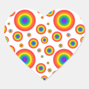 Rainbow Polka Dots Heart Sticker