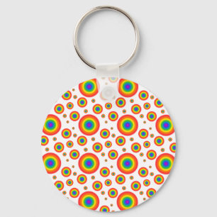 Rainbow Polka Dots Keychain