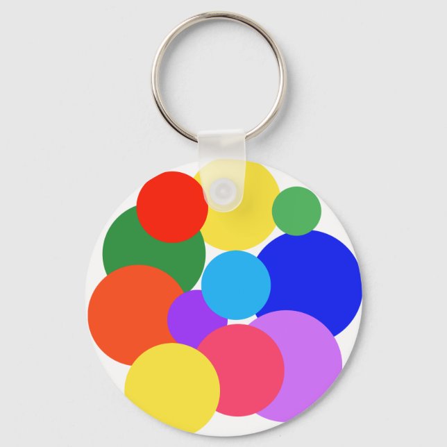 Rainbow Polka Dots  Keychain (Front)