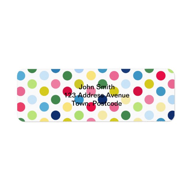 Rainbow polka dots label (Front)