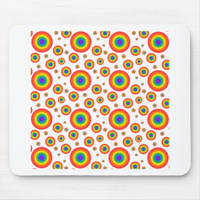 Rainbow Polka Dots Mouse Pad (Front)