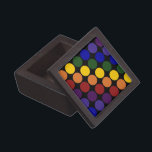 Rainbow Polka Dots on Black Gift Box<br><div class="desc">Rows of rainbow colored polka dots cover a black background. The offset rows form diagonals of each color: violet,  indigo,  blue,  green,  yellow,  orange,  and red.  

 

 Digitally created image. 
 Copyright © 2011 Claire E. Skinner. All rights reserved.</div>