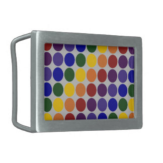 Rainbow Polka Dots on Grey Belt Buckle