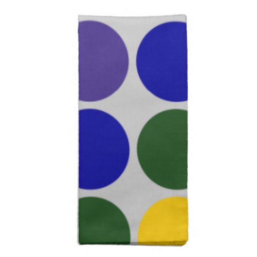 Rainbow Polka Dots on Grey Cloth Napkin