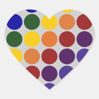 Rainbow Polka Dots on Grey Heart Sticker